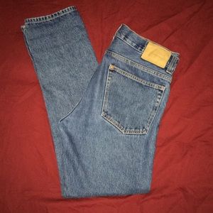 Navy blue denim jeans